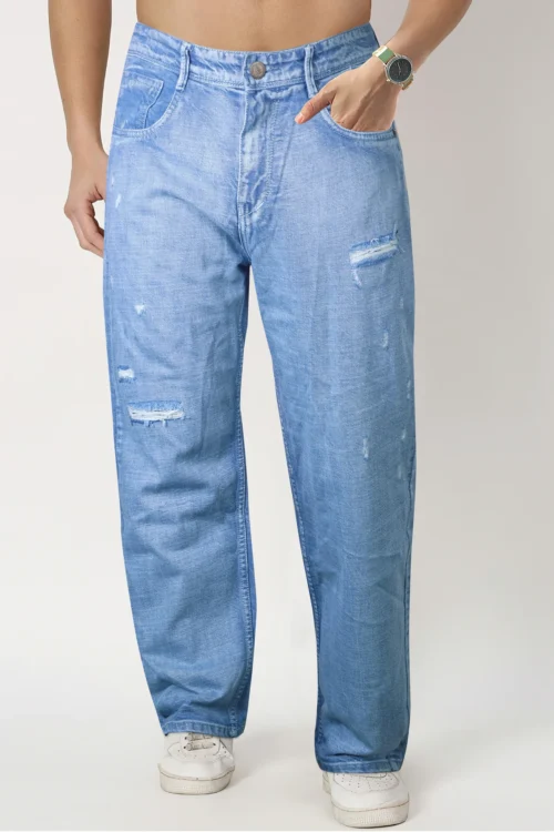 Argentinan Blue Baggy Loose Fit Jeans