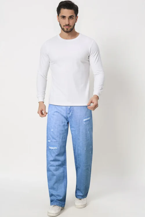 Argentinan Blue Baggy Loose Fit Jeans