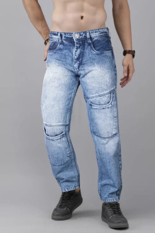 Steel Blue Baggy Fit Jeans