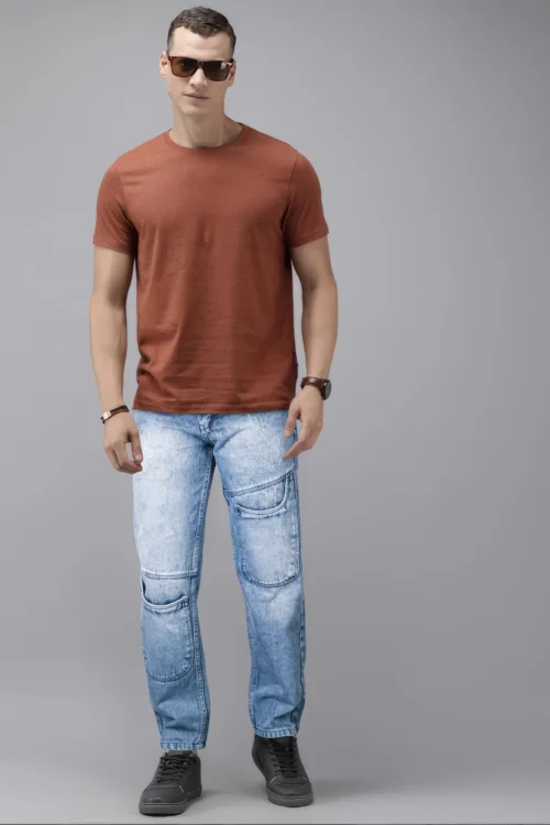 Steel Blue Baggy Fit Jeans