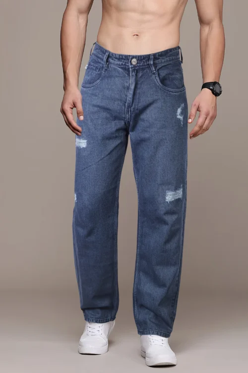 Mavericks Blue Baggy Loose Fit Jeans