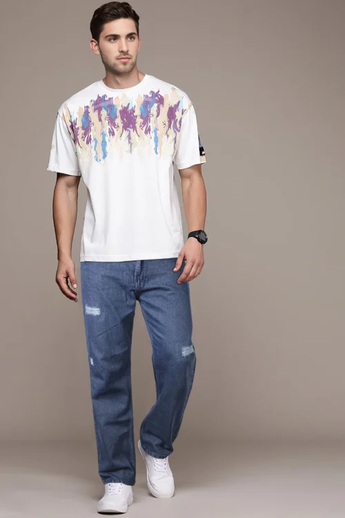 Mavericks Blue Baggy Loose Fit Jeans