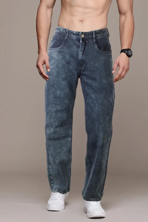 Yankees Blue Baggy Loose Fit Jeans