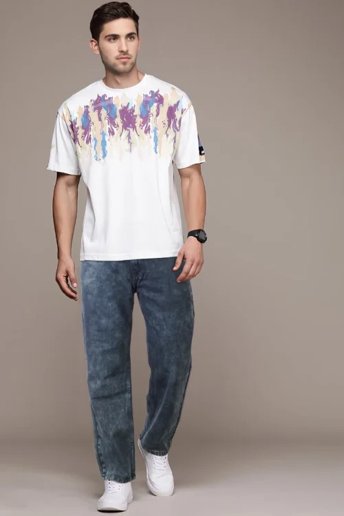 Yankees Blue Baggy Loose Fit Jeans