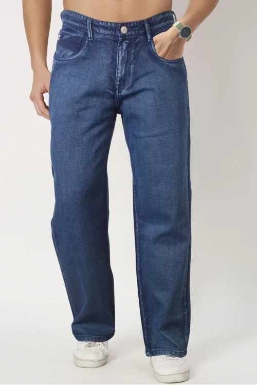 Warriors Blue Baggy Loose Fit Jeans