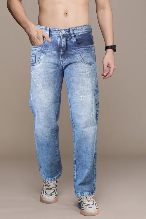 Carolina Blue Baggy Loose Fit Jeans