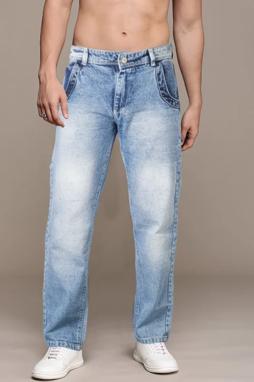 Glaucous Blue Baggy Loose Fit Jeans