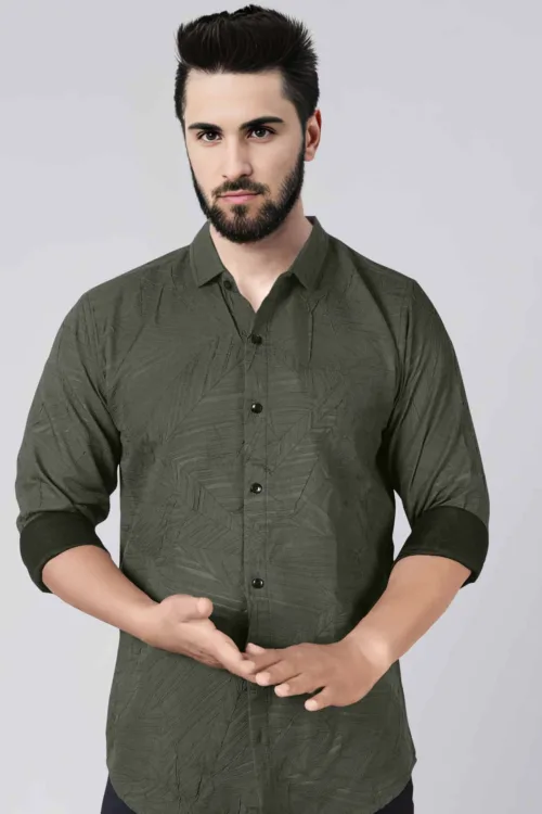 Juniper Green Printed Shirt