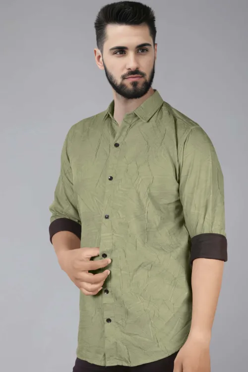 Pickle Green Printed Shirt