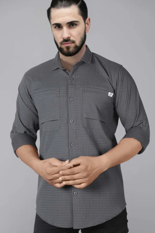 Steel Grey Checks Shirt