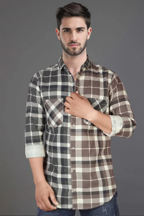 Pecan Brown Checkered Shirt