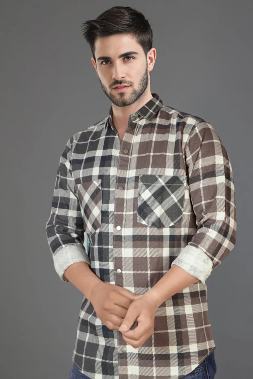 Pecan Brown Checkered Shirt