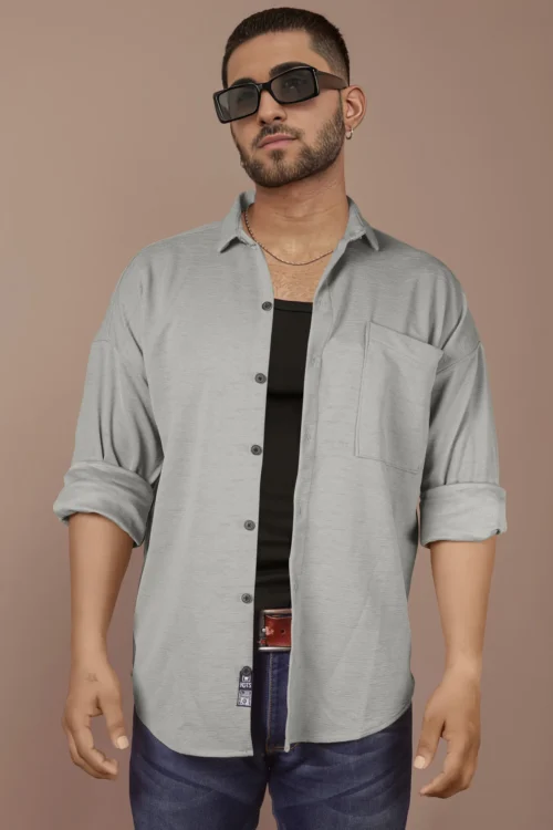 Dove Grey Down Shoulder Shirt