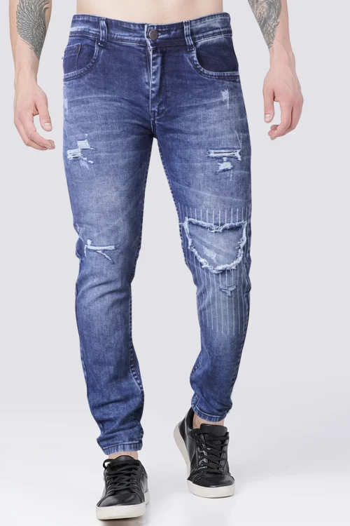 Boeing Blue Distressed Slim Fit Jeans