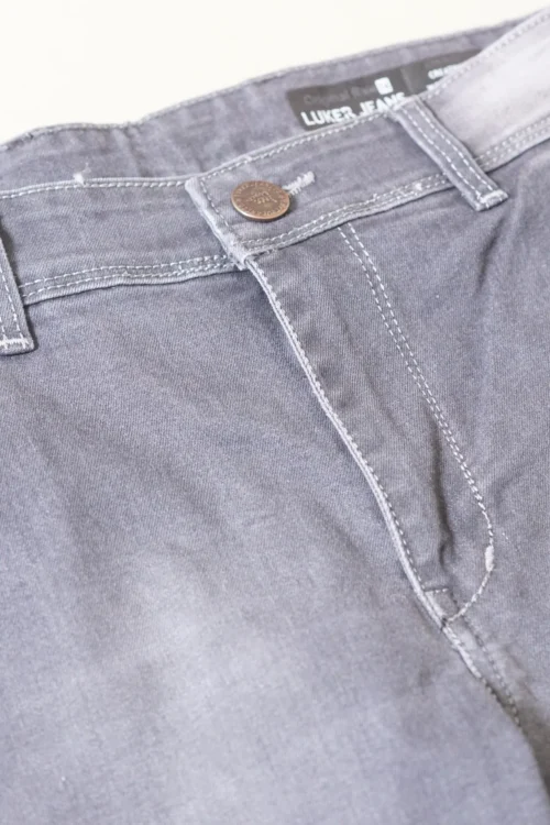 Stormy Grey Six Pocket Distressed Slim Fit Jeans