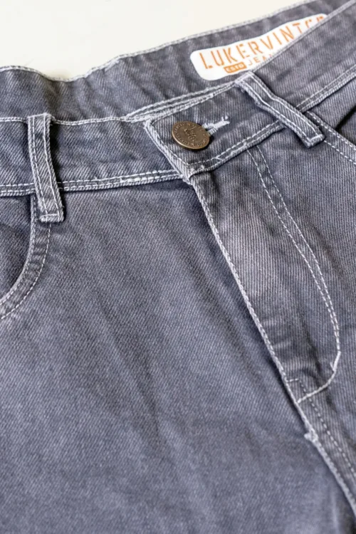 Fossil Grey Six Pocket Baggy Fit Jeans