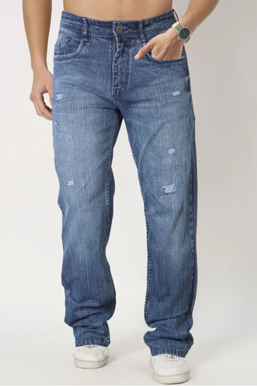 Chelsea Blue Baggy Distressed Fit Jeans