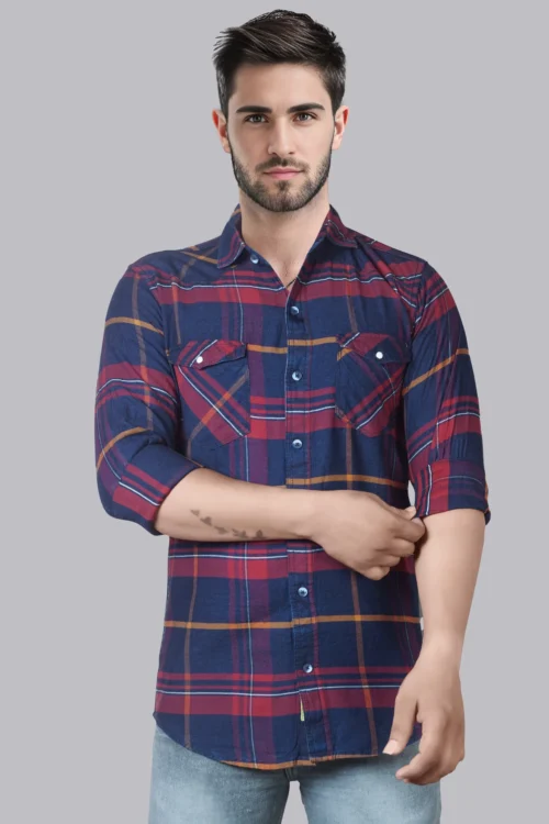 Admiral Navy Blue Checks Shirt