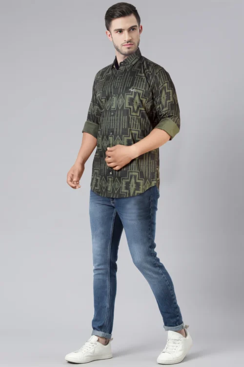 Seaweed Green Printed Shirt