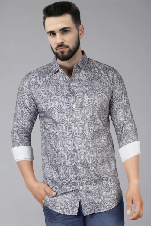 Dolphin Grey Printed Shirt