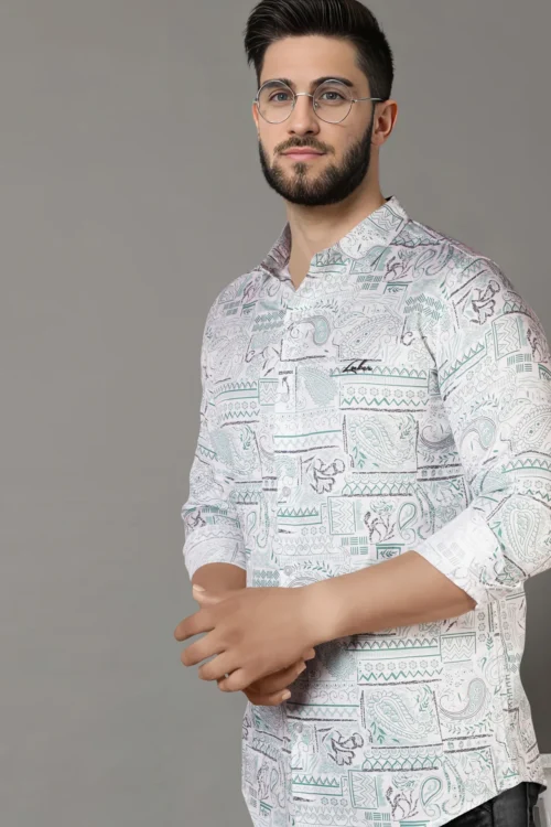 Pine Green Printed Shirt