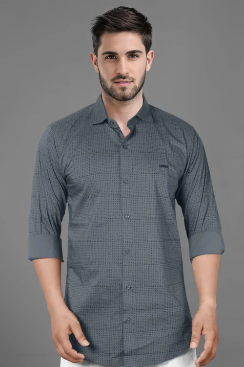 Slate Grey Checks Shirt