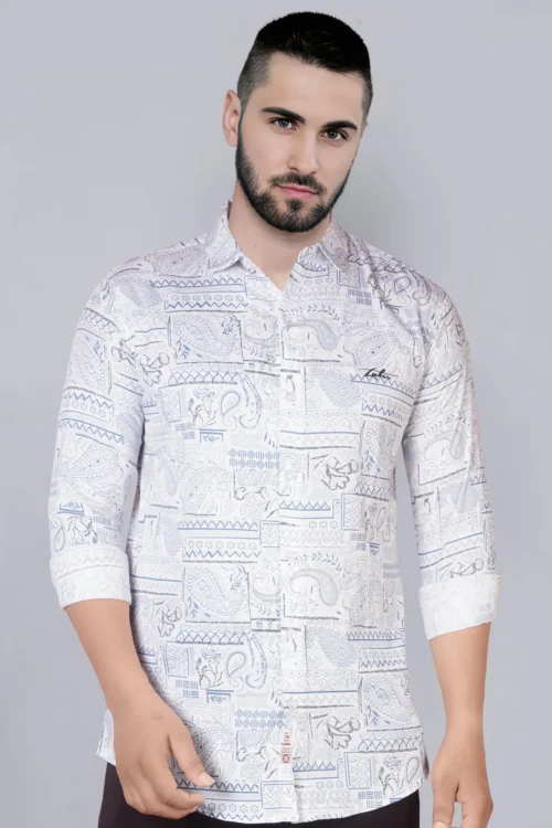 Columbia Sky Blue Printed Shirt