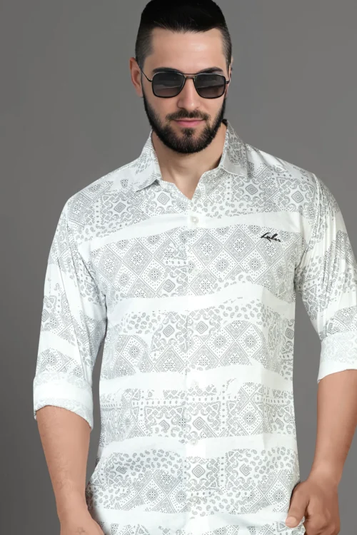 Porcelain White Printed Shirt