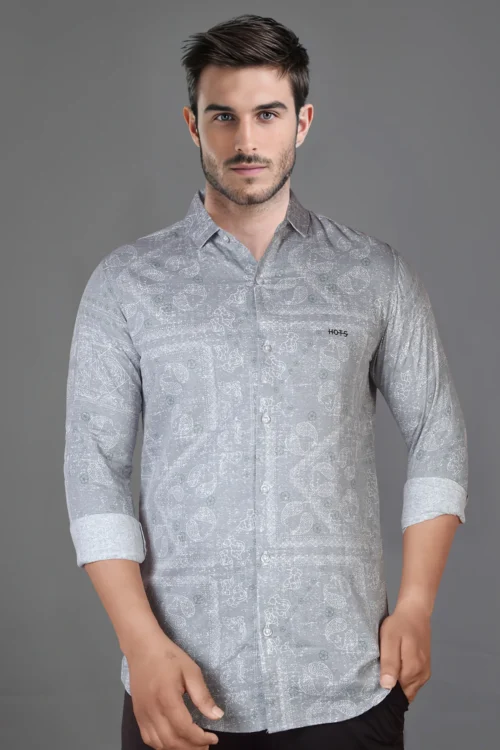 Concrete Grey Printed Shirt